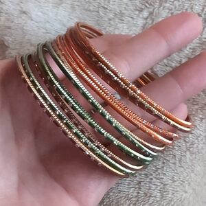Elegant Multicolor Bangle Set 12 bracelets